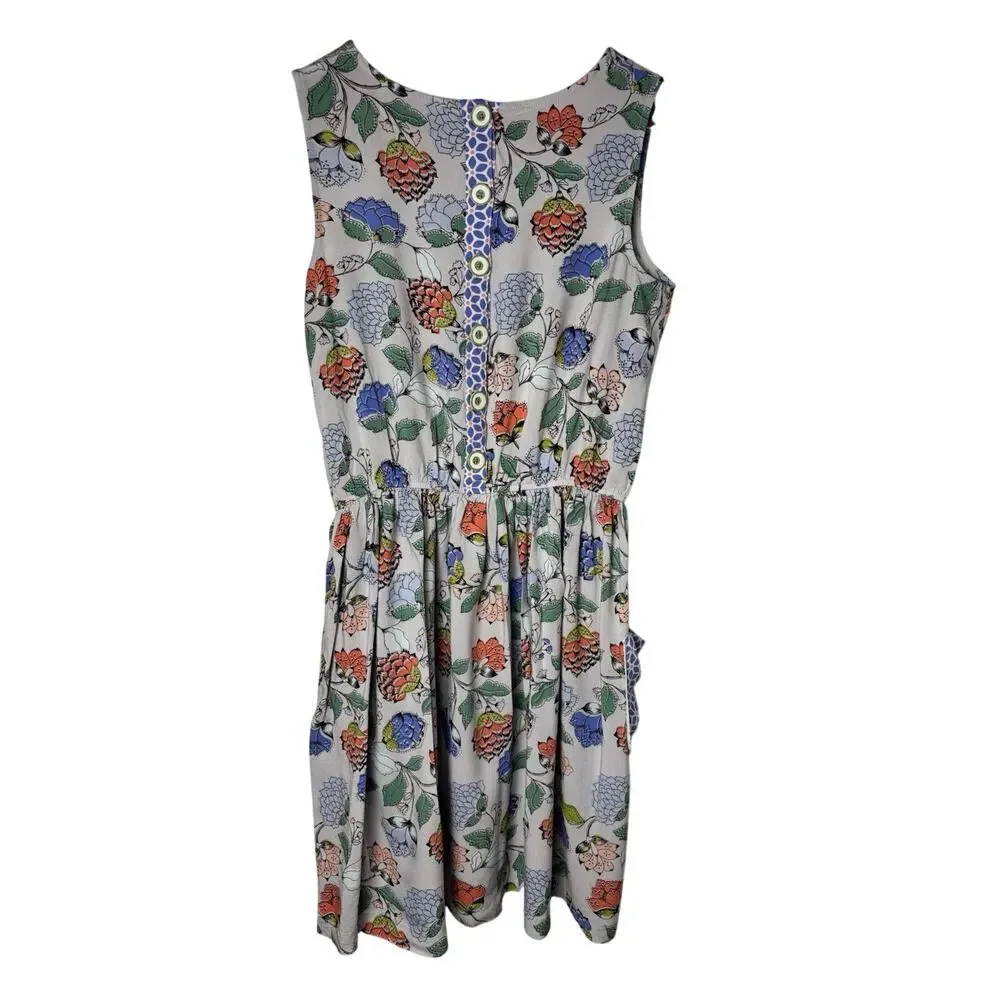 matilda jane gray floral dress Medium twee preppy - Picture 3 of 5